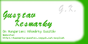 gusztav kesmarky business card